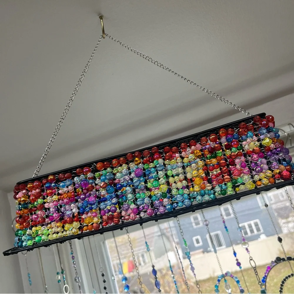 Colorful Crystal and Beaded Chandelier Decor Sun Catcher